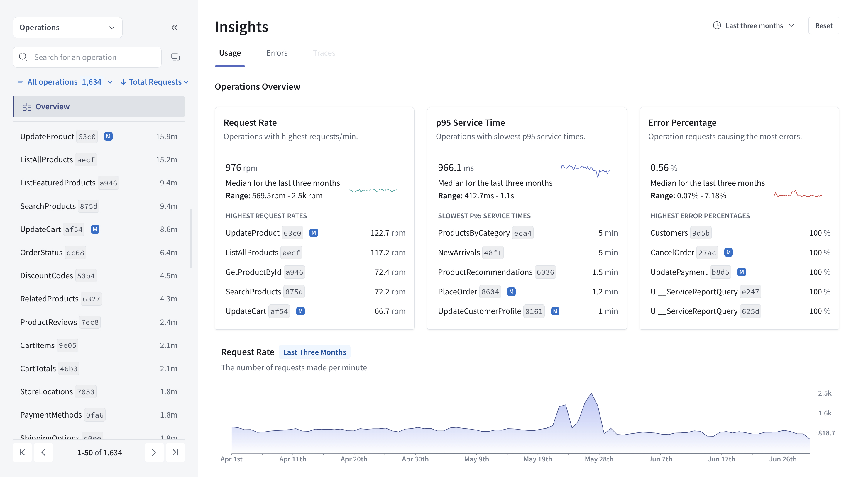 The Insights page in GraphOS Studio